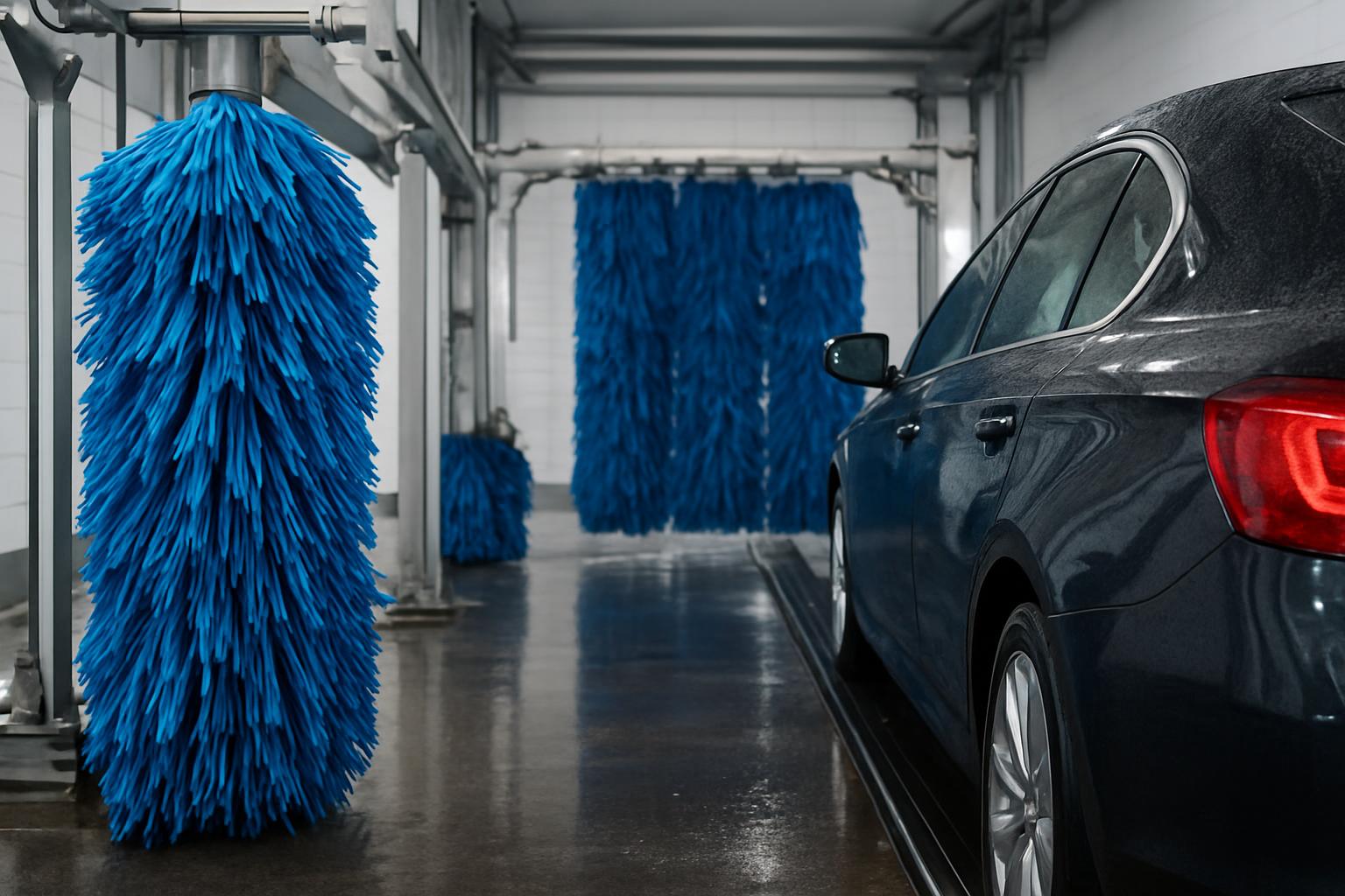 Car being hand-washed at Liverpool car wash